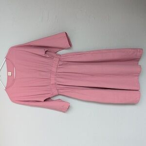 Lintico Dusty Punk Soft Linen Elastic Waistband Midi Dress Women's Size Small